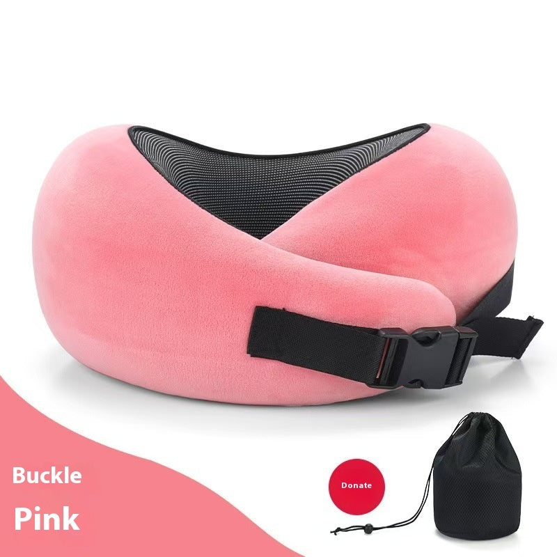 Soft Memory Foam Travel Neck Pillow – U-Shape Adjustable Support for Plane, Car & Office Naps