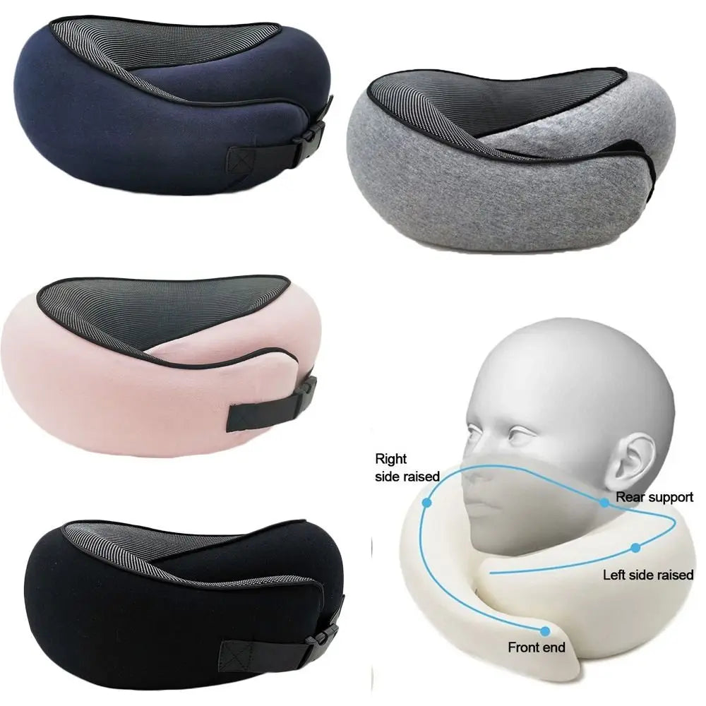 Soft Memory Foam Travel Neck Pillow – U-Shape Adjustable Support for Plane, Car & Office Naps