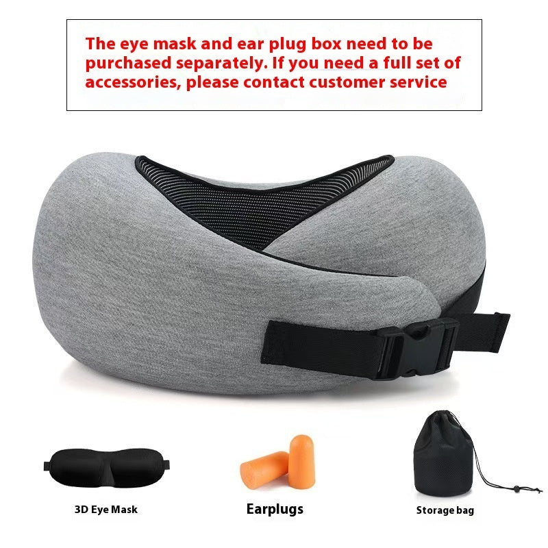 Soft Memory Foam Travel Neck Pillow – U-Shape Adjustable Support for Plane, Car & Office Naps
