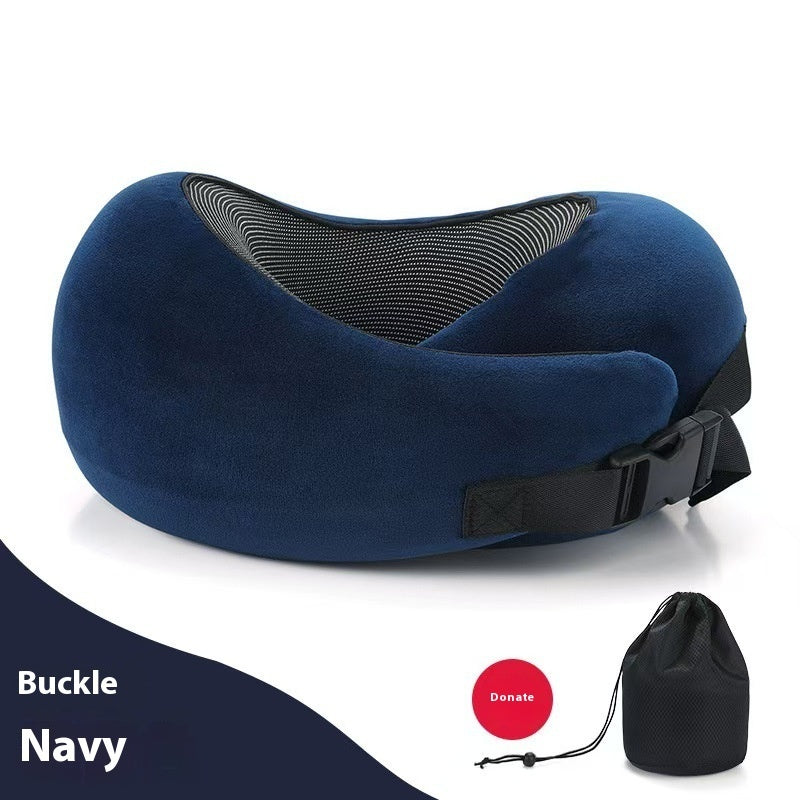 Soft Memory Foam Travel Neck Pillow – U-Shape Adjustable Support for Plane, Car & Office Naps