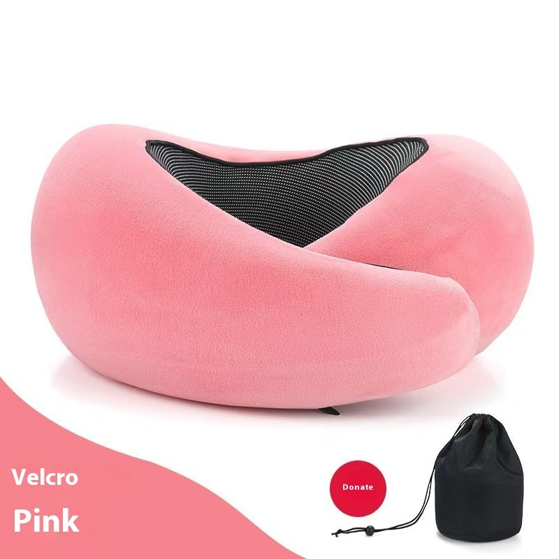 Soft Memory Foam Travel Neck Pillow – U-Shape Adjustable Support for Plane, Car & Office Naps